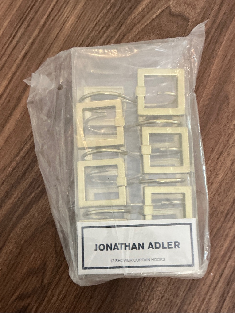 Jonathan Adler Brushed Gold Square Curtain Hooks